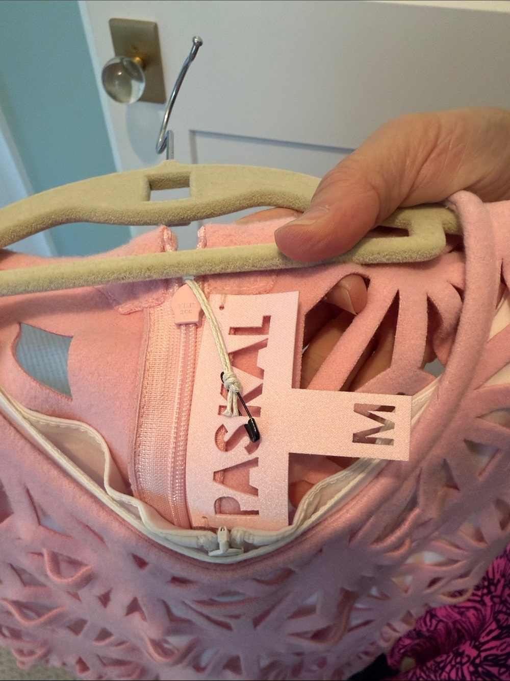 Paskal Laser-Cut Dress in Light Pink - Picture 5 of 5